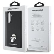 Samsung Galaxy A36 Karl Lagerfeld Saffiano Metal Karl and Choupette Case - Black