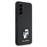Samsung Galaxy A56 Karl Lagerfeld Saffiano Metal Karl and Choupette Case - Black