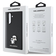 Samsung Galaxy A56 Karl Lagerfeld Saffiano Metal Karl and Choupette Case - Black