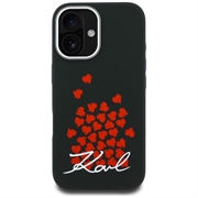 iPhone 16 Karl Lagerfeld Silicone Heart Sign Logo MagSafe Case - Black