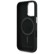 iPhone 16 Karl Lagerfeld Silicone Heart Sign Logo MagSafe Case - Black