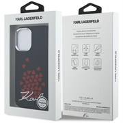 iPhone 16 Karl Lagerfeld Silicone Heart Sign Logo MagSafe Case - Black
