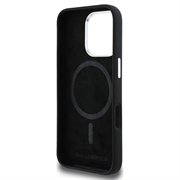 iPhone 16 Pro Karl Lagerfeld Silicone Heart Sign Logo MagSafe Case - Black