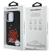 iPhone 16 Pro Max Karl Lagerfeld Silicone Heart Sign Logo MagSafe Case - Black