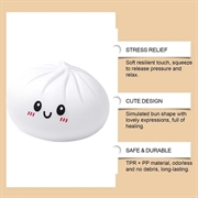 Kawaii Dumpling Squishy Stress Relief Toy - White