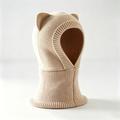 Kids Cat Ear Knitted Balaclava - Beige