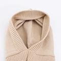 Kids Cat Ear Knitted Balaclava - Beige