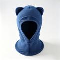 Kids Cat Ear Knitted Balaclava - Blue