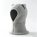 Kids Cat Ear Knitted Balaclava - Grey