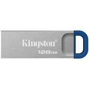 Kingston DataTraveler Kyson USB 3.2 Gen 1 Flash Drive - 128GB - Silver