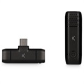 Ksix Wireless Clip-On Microphone for Smartphones - USB-C - Black