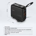 LDNIO Q2618 65W GaN Fast Charger with Interchangeable Plugs - USB-C/USB-A - Black