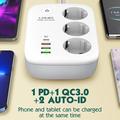LDNIO SEW3452 WiFi Smart Power Strip - 30W PD Fast Charging, 3 EU Outlets, 4 USB Ports and App Remote Control