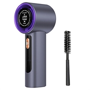 LED Display Handheld Fan with 100 Speed Levels & Type-C Charging - 3000mAh - Grey