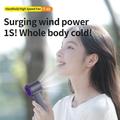 LED Display Handheld Fan with 100 Speed Levels & Type-C Charging - 3000mAh - Grey