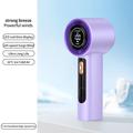 LED Display Handheld Fan with 100 Speed Levels & Type-C Charging - 3000mAh - Purple