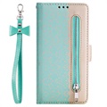 Lace Pattern Huawei P40 Lite Wallet Case - Green