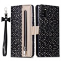 Lace Pattern Samsung Galaxy A41 Wallet Case - Black