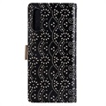 Lace Pattern Samsung Galaxy A50 Wallet Case - Black