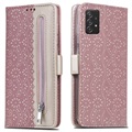 Lace Pattern Samsung Galaxy A52 5G, Galaxy A52s Wallet Case - Pink