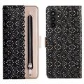 Lace Pattern Samsung Galaxy A13 5G Wallet Case - Black