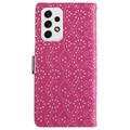 Lace Pattern Samsung Galaxy A23 Wallet Case - Hot Pink