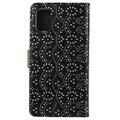 Lace Pattern Samsung Galaxy A72 5G Wallet Case - Black