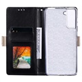 Lace Pattern Samsung Galaxy S21 5G Wallet Case - Black