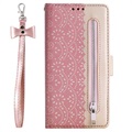 Lace Pattern Samsung Galaxy S21 5G Wallet Case - Pink