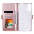 Lace Pattern Samsung Galaxy S21 5G Wallet Case - Pink