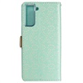 Lace Pattern Samsung Galaxy S21+ 5G Wallet Case - Green