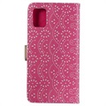 Lace Pattern Samsung Galaxy A51 Wallet Case - Hot Pink