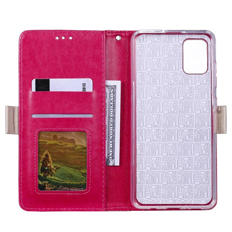 Download Lace Pattern Samsung Galaxy A51 Wallet Case - Hot Pink