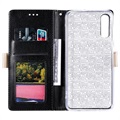 Lace Pattern Samsung Galaxy A70 Wallet Case - Black