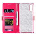 Lace Pattern Samsung Galaxy A70 Wallet Case - Hot Pink
