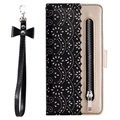 Lace Pattern Samsung Galaxy S22 Ultra 5G Wallet Case - Black