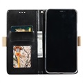 Lace Pattern iPhone 11 Wallet Case - Black