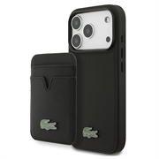 iPhone 18 Pro Lacoste Iconic Petit Pique MagSafe Case & Magnetic Card Holder - Black