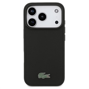 iPhone 18 Pro Lacoste Iconic Petit Pique MagSafe Case & Magnetic Card Holder - Black