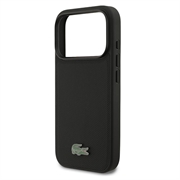 iPhone 18 Pro Lacoste Iconic Petit Pique MagSafe Case & Magnetic Card Holder - Black