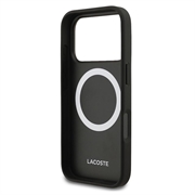 iPhone 18 Pro Lacoste Iconic Petit Pique MagSafe Case & Magnetic Card Holder - Black