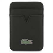 iPhone 18 Pro Lacoste Iconic Petit Pique MagSafe Case & Magnetic Card Holder - Black