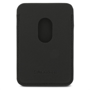 iPhone 18 Pro Lacoste Iconic Petit Pique MagSafe Case & Magnetic Card Holder - Black