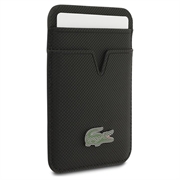 iPhone 18 Pro Max Lacoste Iconic Petit Pique MagSafe Case & Magnetic Card Holder - Black