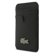 iPhone 18 Pro Max Lacoste Iconic Petit Pique MagSafe Case & Magnetic Card Holder - Black