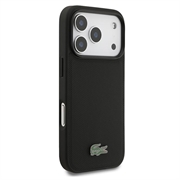 iPhone 18 Pro Max Lacoste Iconic Petit Pique MagSafe Case & Magnetic Card Holder - Black