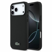 iPhone 18 Pro Lacoste Iconic Petit Pique Metal Logo Case - MagSafe Compatible - Black