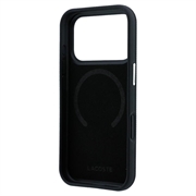 iPhone 18 Pro Lacoste PVC Petit Pique Semi Wrap Embossed MagSafe Case - Black