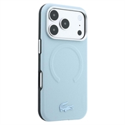 iPhone 18 Pro Lacoste PVC Petit Pique Semi Wrap Embossed MagSafe Case - Blue