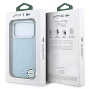 iPhone 18 Pro Lacoste PVC Petit Pique Semi Wrap Embossed MagSafe Case - Blue